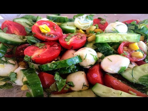 სალათი სოუსით - კიტრის და პომიდორის განსხვავებული სალათის რეცეპტი / Salad